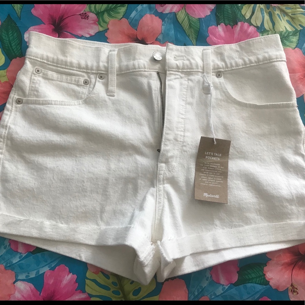 Madewell high rise white denim shorts size 30